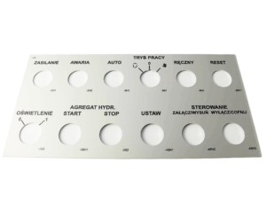 Aluminiowe tabliczki panele czołowe kontrolki przyciski